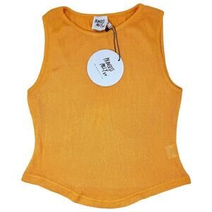 Princess Polly Corbo Tank Top Orange Size 8 Open Knit *New with Tags*